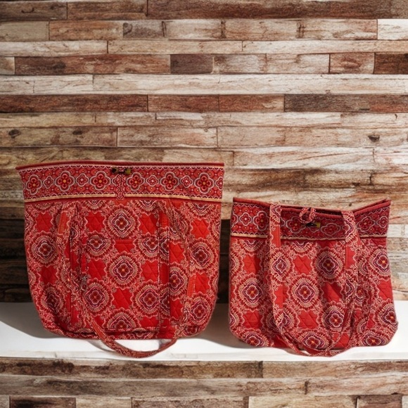 Vera Bradley Medium Tote Toggle Shoulder Bag in Paprika Retired 2009 GUC - Picture 13 of 13